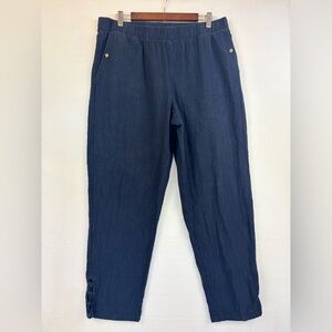 SOFT SURROUNDINGS Womens Black Pants Large Pull On Cotton Stretch Comfy Straight